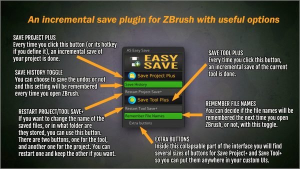 Easy Save ZBrush Plugin – ZBRUSHXTREME
